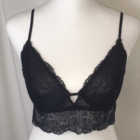 FREE People Black Lace Alyssa Underwire Bra - Picture 1 of 8